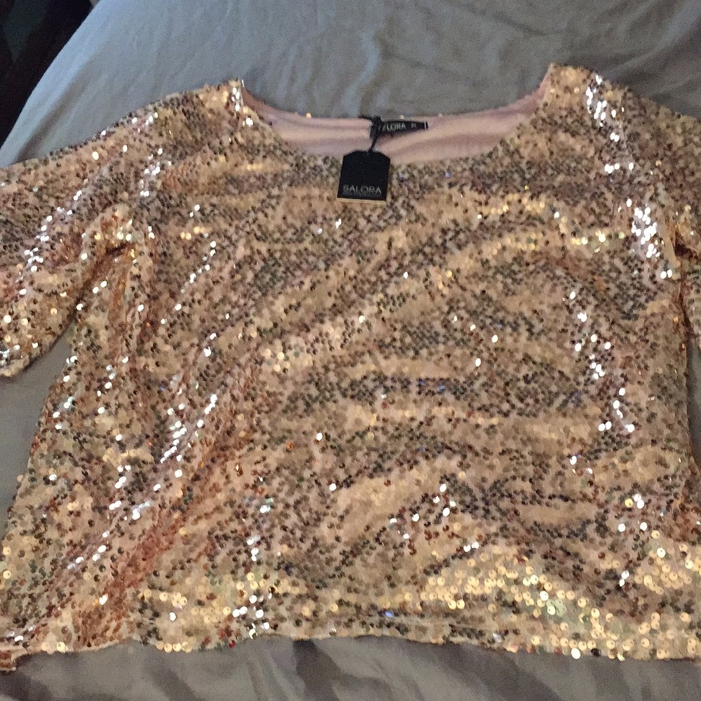Debs off the shoulder sparkle shirt